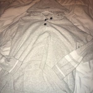 Grey/white American Eagle high low hoodie